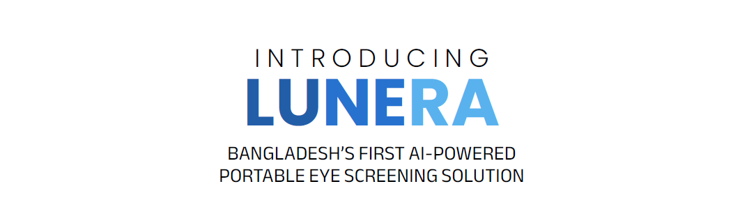A person having their eye screened with Lunera